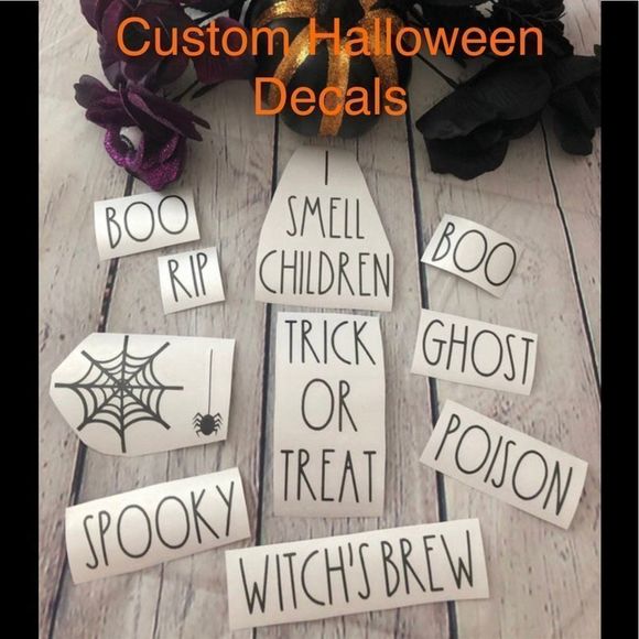 10 Custom Rae Dunn inspired Halloween decals / Halloween mugs/ Halloween - Picture 1 of 9